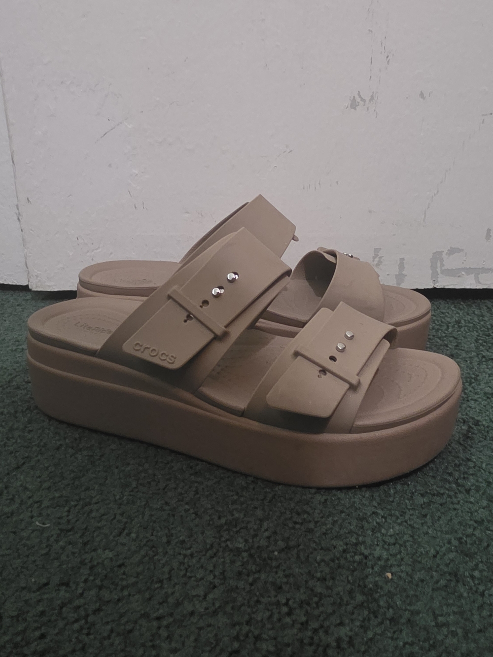 CROCS Women's Brooklyn Platform Slide Sandals with Buckles